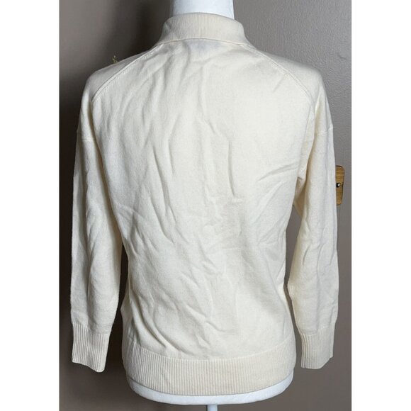 Quince Cashmere Polo Sweater Ivory Mongolian Luxury Elevated Classic Womens S - Picture 3 of 9